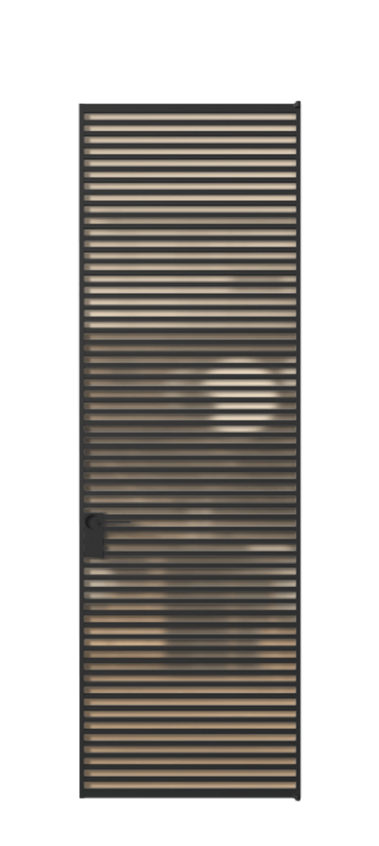 Алюминиевая дверь АЛПЛ040.07 Алюминий Черный Сатинированное оранжевое стекло, триплекс Цена 186370  | Volhovec