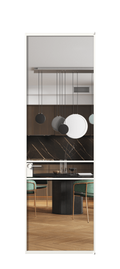 Алюминиевая дверь АЛПЛ040.02 Алюминий Белый Прозрачное стекло "Crystal Vision", калёное, 6 мм Цена 138890  | Volhovec