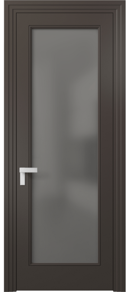 Межкомнатная дверь Rocca 8300 Матовый антрацит Сатинированное серое стекло, триплекс Цена 82899 ₽ | Volhovec