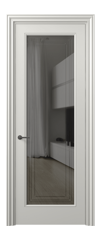 Межкомнатная дверь Mascot 8400 Матовый серый Прозрачное серое стекло с гравировкой "Грани", триплекс Цена 82499 ₽ | Volhovec