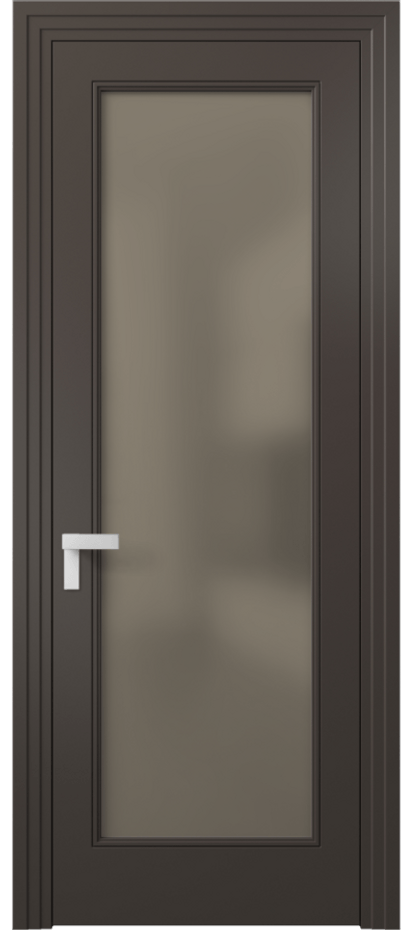 Межкомнатная дверь Rocca 8300 Матовый антрацит Сатинированное бронзовое стекло, триплекс Цена 82899 ₽ | Volhovec