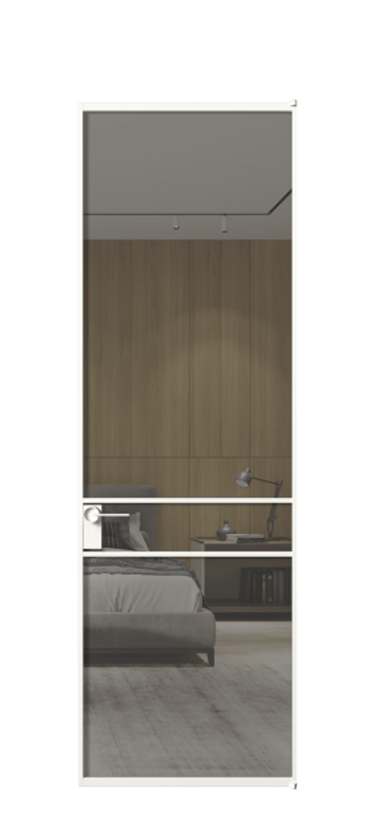 Алюминиевая дверь АЛПЛ040.02 Алюминий Белый Рефлективное серое стекло "Stopsol", калёное, 6 мм Цена 138890  | Volhovec