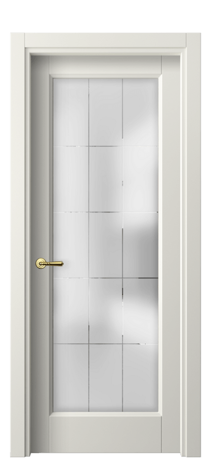 Межкомнатная дверь Galant 1402 Матовый жемчужный Сатинированное стекло с гравировкой "Лофт" Цена 53399 ₽ | Volhovec
