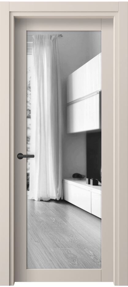 Межкомнатная дверь Neo 2102 ПЭТ пудровый бежевый Двустороннее зеркало, триплекс Цена 33699 ₽ | Volhovec