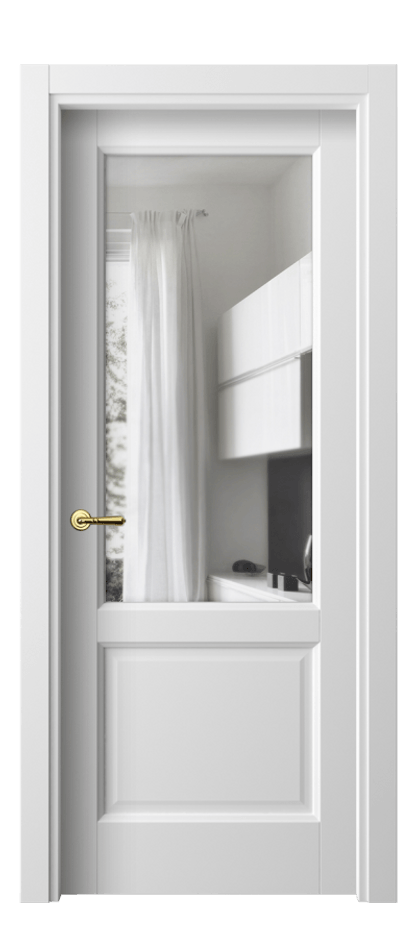 Межкомнатная дверь Galant 1422 Белый шёлк Прозрачное стекло Цена 36399 ₽ | Volhovec