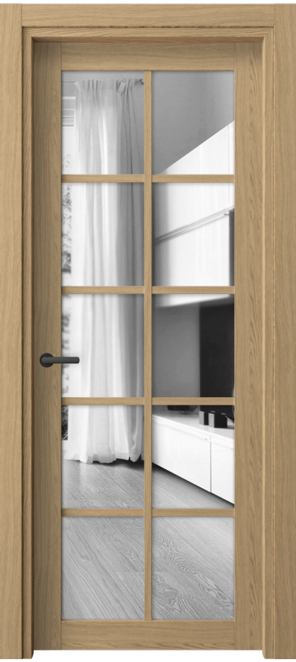 Межкомнатная дверь Neo 2106 Жемчужный дуб Двустороннее зеркало, триплекс, 6 мм Цена 38399 ₽ | Volhovec