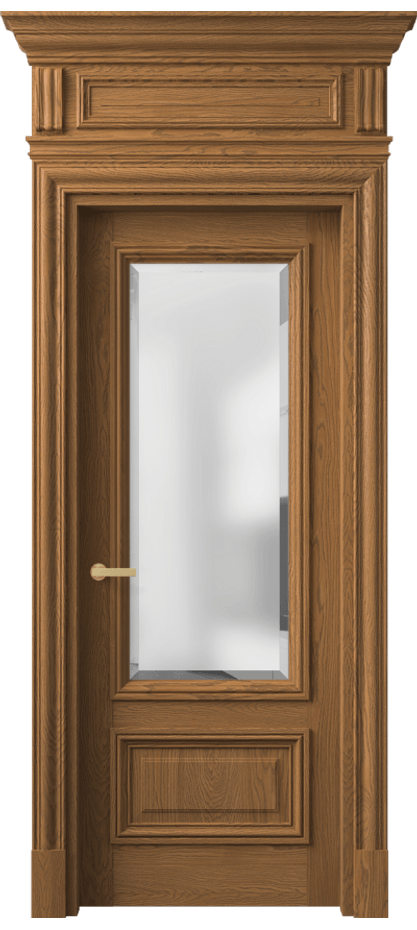 Межкомнатная дверь Antique 7306 Дуб пряный матовый Сатинированное стекло с фацетом Цена 279670 ₽ | Volhovec