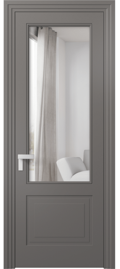 Межкомнатная дверь Rocca 8352 Матовый классический серый Двустороннее зеркало, триплекс 8 мм Цена 79899 ₽ | Volhovec