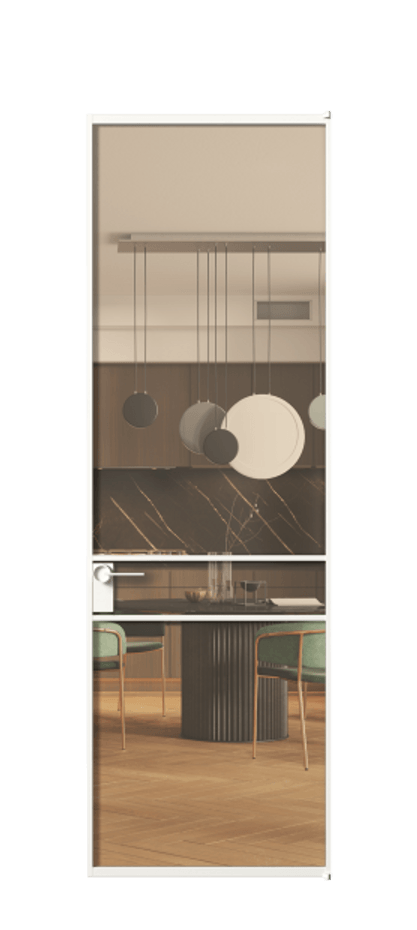 Алюминиевая дверь АЛПЛ040.02 Алюминий Белый Прозрачное оранжевое стекло, триплекс, 6мм Цена 130890  | Volhovec