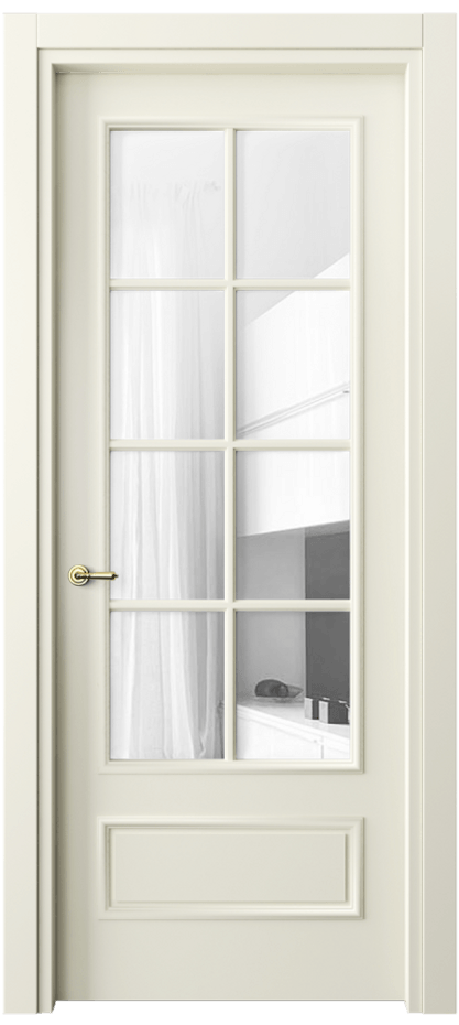 Межкомнатная дверь Paris 8112 Матовый молочно-белый Прозрачное стекло, 4 мм Цена 72399 ₽| Volhovec