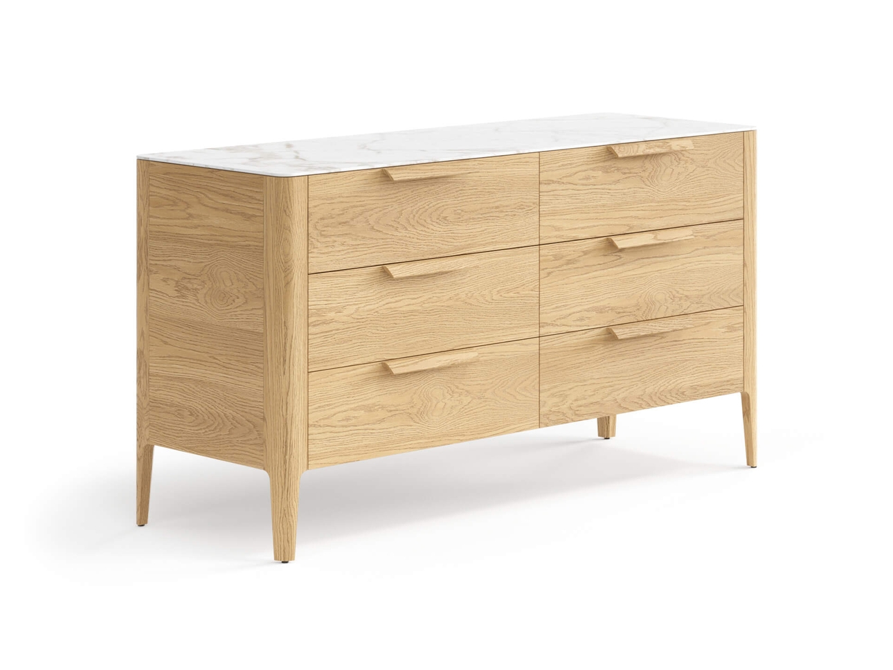 Комод Piega 6 ящиков дуб соломенный матовый