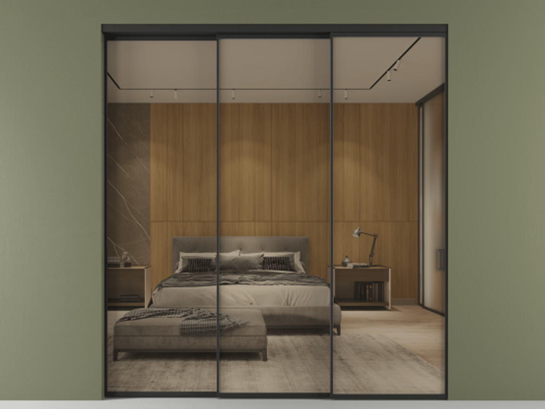 Перегородка Formato внутри проёма телескопик синхро 2 АЛПР 040.01 Алюминий Черный Рефлективное бронзовое стекло "Stopsol", калёное, 6 мм. Скрытый короб ЧЕР Цена 359500 ₽ 1. Полотно 3 шт.  (800/2100 мм)
2. Комплект установки раздвижной системы
3. Базовый комплект фурнитуры
4. Комплект фурнитуры телескопик синхро-2
5.Ручка RONDO
. Фабрика дверей Волховец 8 (800) 551 43 19  Перегородка Formato внутри проёма телескопик синхро 2 АЛПР 040.01 Алюминий Черный Рефлективное бронзовое стекло "Stopsol", калёное, 6 мм Цена 359500 ₽  | Volhovec