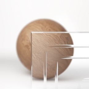 Прозрачное стекло с гравировкой "Грани", триплекс, 7 мм