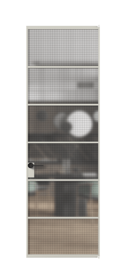 Дверь межкомнатная АЛПЛ040.04 АТСР MS. Цвет Алюминий тёплый серый. Материал Алюминий в эмали. Коллекция Formato. Картинка.