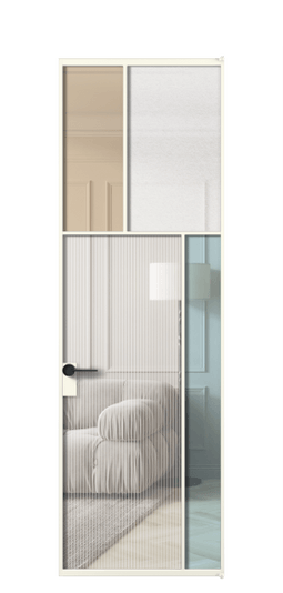 Межкомнатная дверь АЛПЛ041.23 АЖМ 4 стекла. Цвет Алюминий жемчужный. Материал Алюминий в эмали. Коллекция Mosaic. Фото. Дверь межкомнатная АЛПЛ041.23 АЖМ 4 стекла. Цвет Алюминий жемчужный. Материал Алюминий в эмали. Коллекция Mosaic. Картинка.