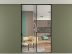 Перегородка Формато внутри проёма скрытое крепление в потолок 2 створки