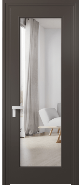 Дверь межкомнатная 8300 МАН Двустороннее зеркало. Цвет Матовый антрацит. Материал Гладкая эмаль. Коллекция Rocca. Картинка.