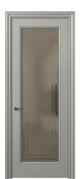 Дверь межкомнатная 8400 МНСР Бронза сатин с гравировкой. Цвет Матовый нейтральный серый. Материал Гладкая эмаль. Коллекция Mascot. Картинка.